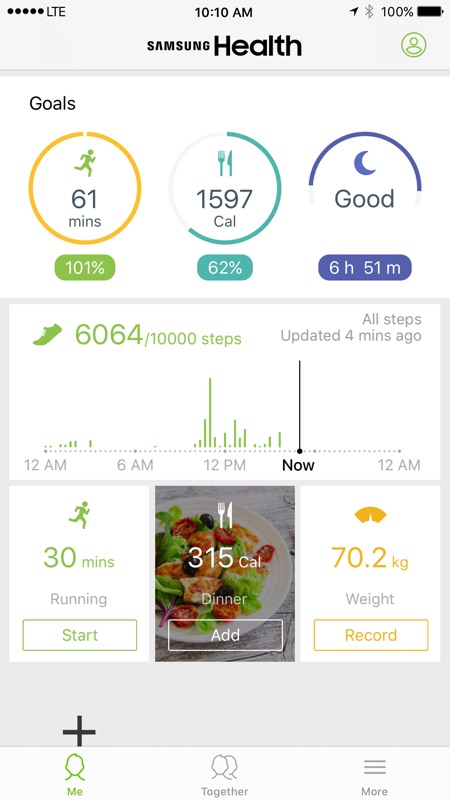 Samsung Health 截图 1